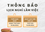 THÔNG BÁO LỊCH NGHỈ LÀM VIỆC